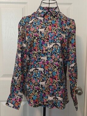 NWT J.CREW SIZE 2 COLLECTION SILK GRAZING GOATS 🐐 SHIRT